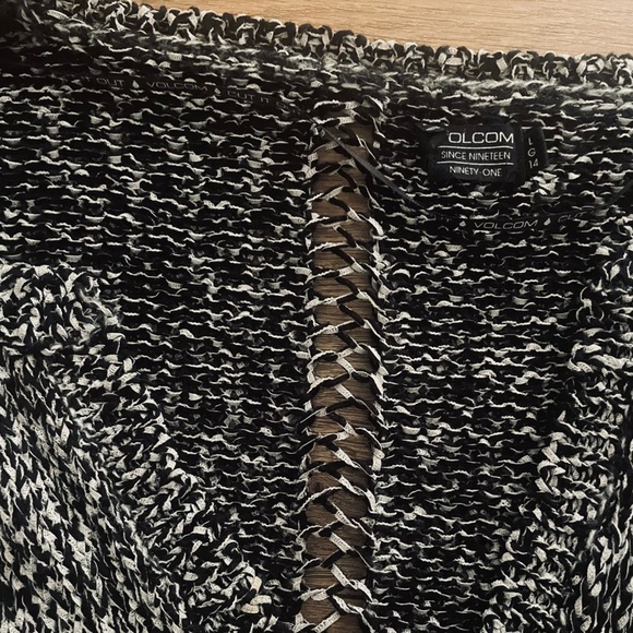 Volcom Keepin CozyWomen's Black and White V-Neck Sweater - Picture 12 of 14